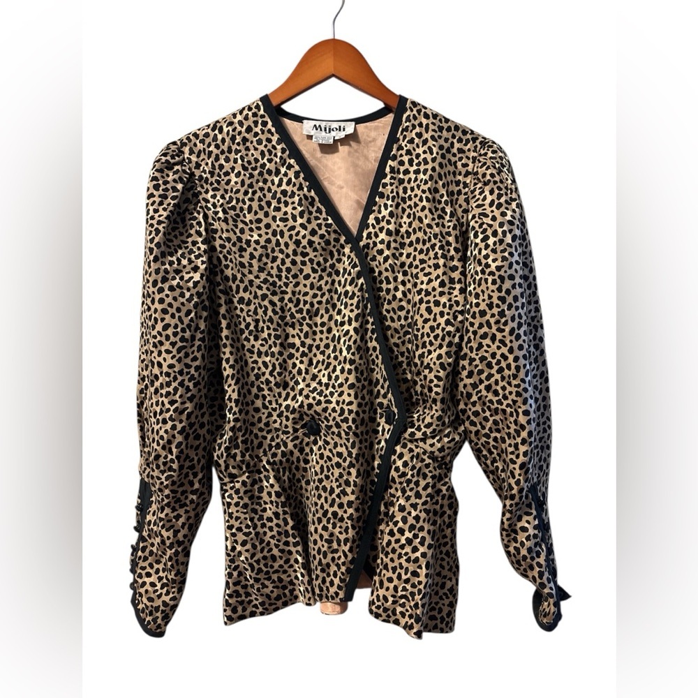 Vintage Mijoli Leopard Print Wrap Jacket